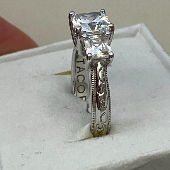 CZ 925 Sterling Silver ring TACORI Size 4 - Picture 5 of 8